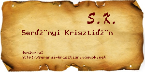 Serényi Krisztián névjegykártya